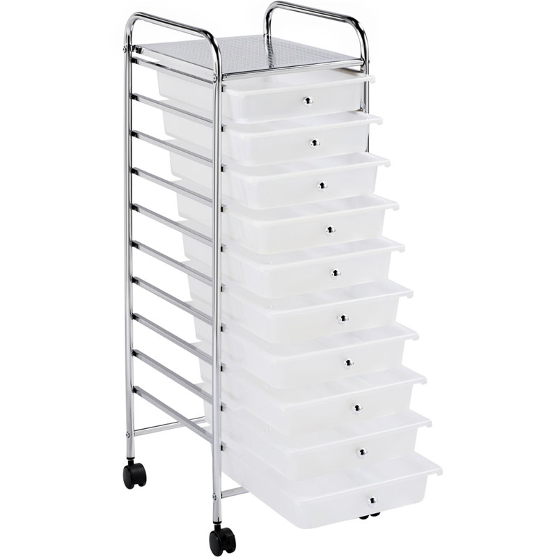 90.5cm H x 36.5cm W Utility Cart with Wheels, White