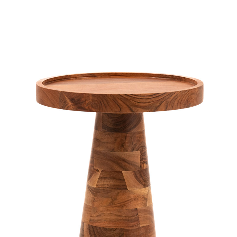 Mid-Century Farmhouse Cottagecore Handmade Wooden Accent End Table, Natural, Natural