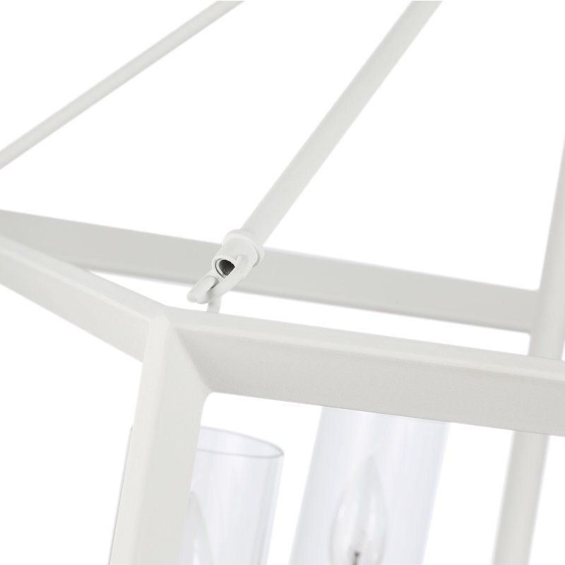 Lustre 4 lumières Smyth en blanc naturel avec verre transparent