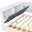 Lit plateforme double en bois gris avec tête de lit avec rangement, tablettes, 2 tiroirs et pin de qualité supérieure-1472137441