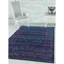 Tapis bleu à motif médaillon-26647273