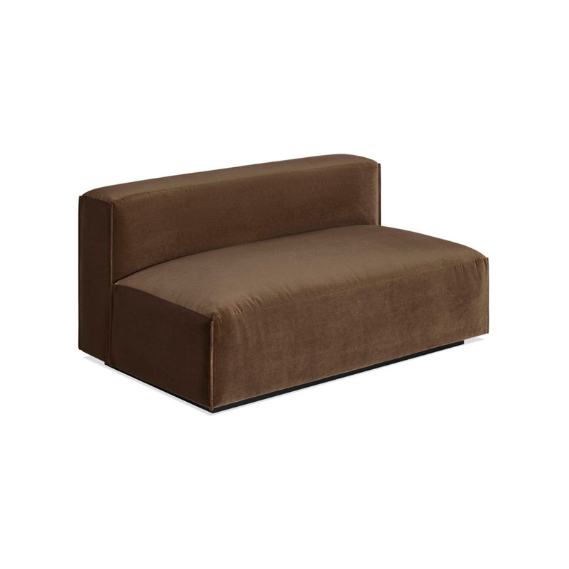 Causeuse Cleon, Mélange de polyester café velours