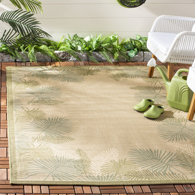 Lueck Performance Floral Indoor/Outdoor Area Rug, Rectangle 5'3" x 7'7"