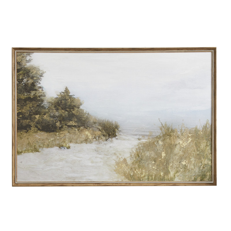 "Martha Stewart Lake Walk", art abstrait sur toile, paysage encadré