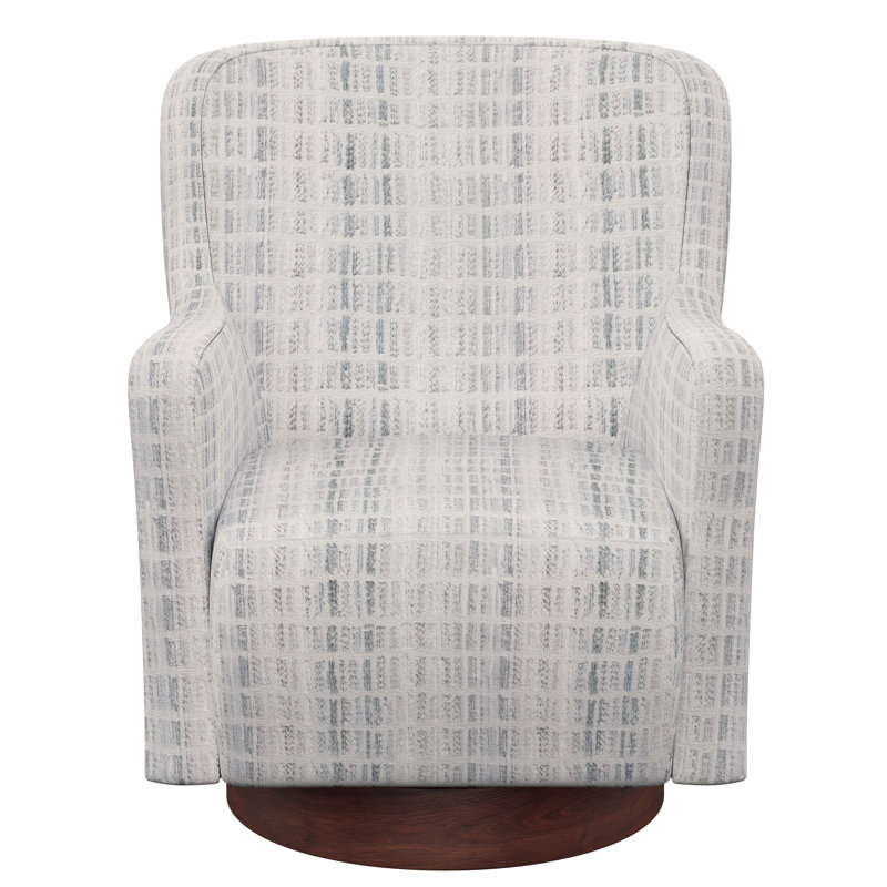 Clara 30" Wide Swivel Accent Chair, Grey Polyester