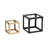 Set of 2 5 and 7" Metal Open Square Object - 7" x 7" x 7"