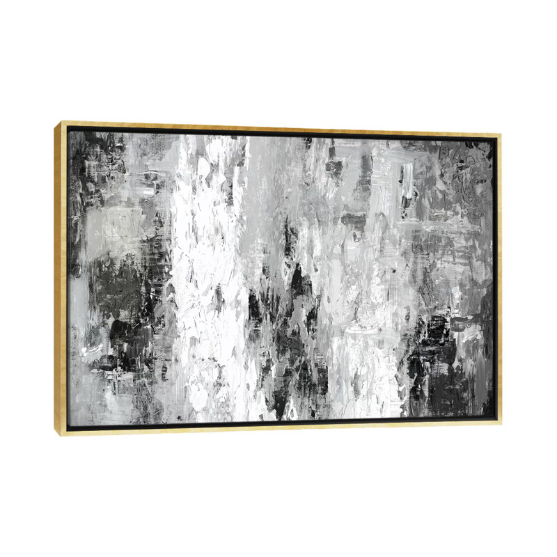 « Black And White Abstract IV by PI Studio » - Impression sur toile tendue, H 18 po x l 26 po, Impression encadrée, Doré