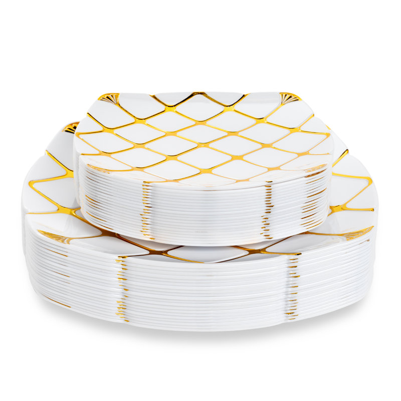Ouzts Plastic Dinner Plate, Set of 40