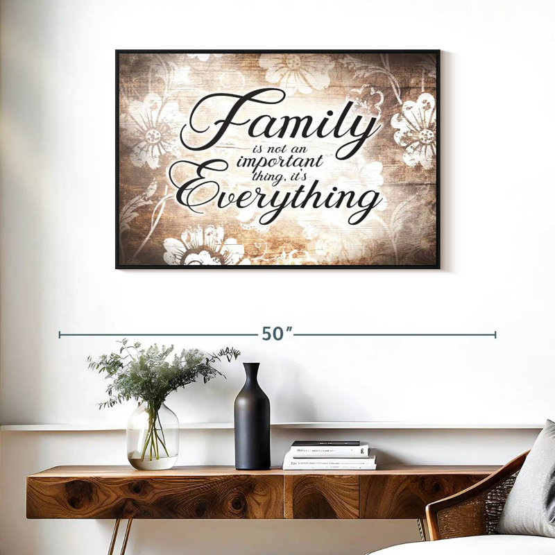 «Family Is Everything Love», citation, Cadre flottant noir, 37 po x 25 po