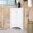 Freestanding Wooden Corner Bathroom Storage Cabinet with Door and Adjustable Shelves-1746948150