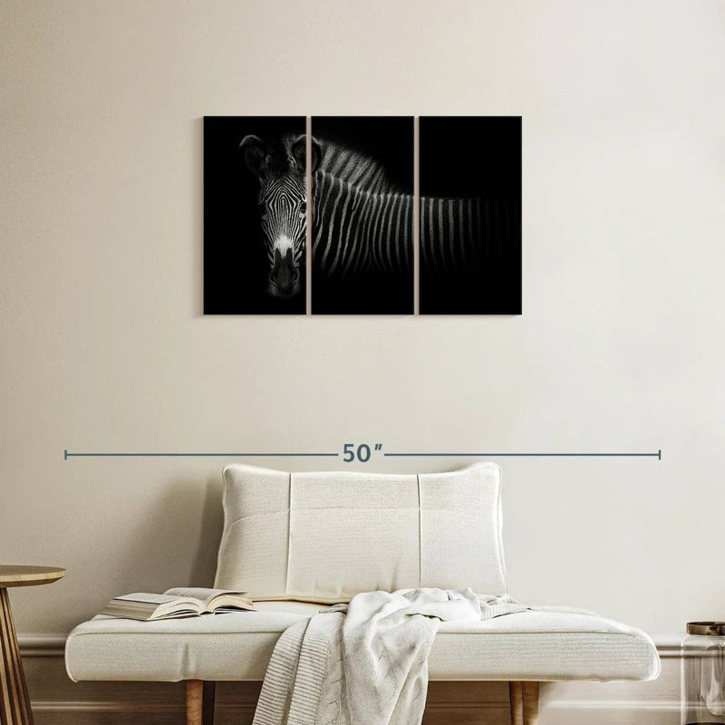 Zebra In The Dark, 20" H x 33" W