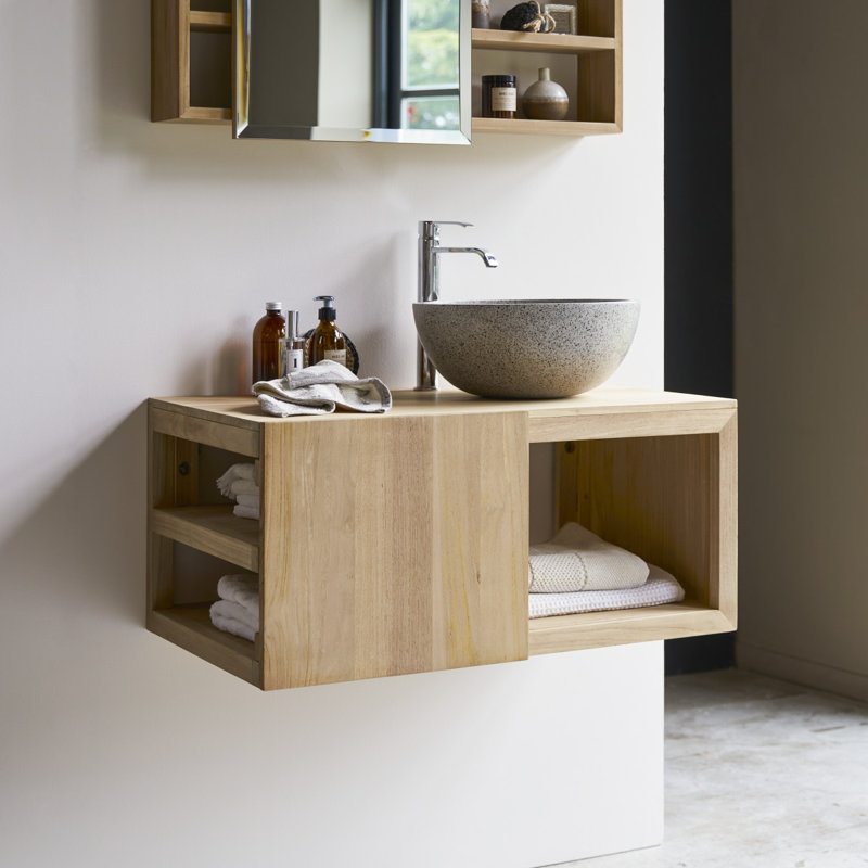 Typo 90cm Single Bathroom Vanity Base Only in Brown