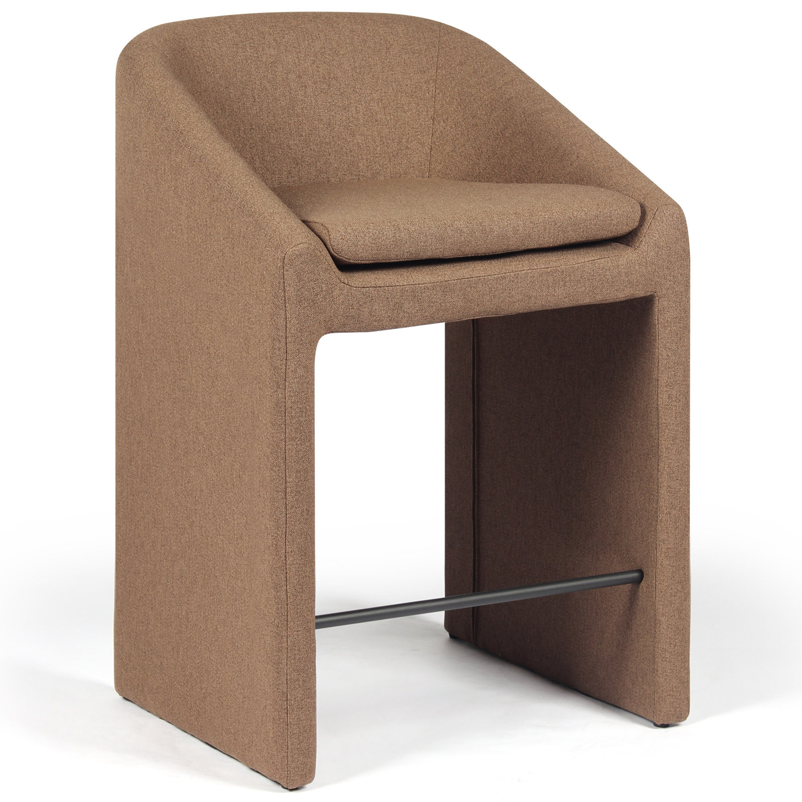 Neutral Upholstered Bar Stool, Brown