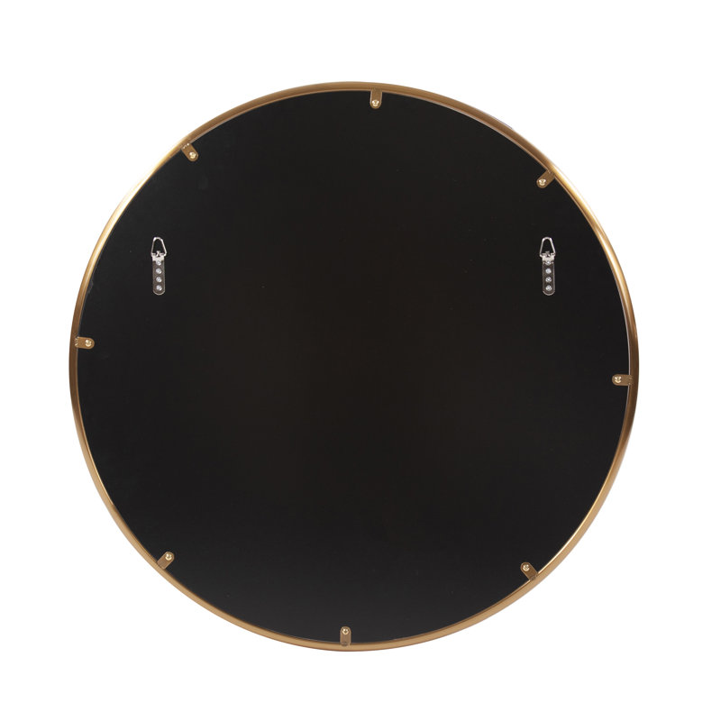 Cavid Stainless Steel Round Mirror, Brass, 32" x 32"