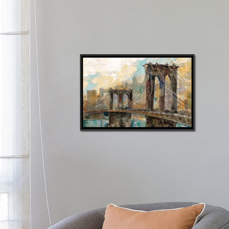 «Manhattan Memories», reproduction d'art sur toile, H 18 po x l 26 po x P 1,5 po, Toile avec cadre noir, Pas de tapis