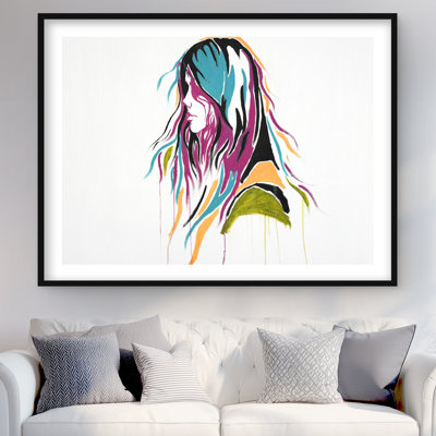 Graffiti Street Art Woman - chambre à coucher Pop Art, reproduction encadrée
