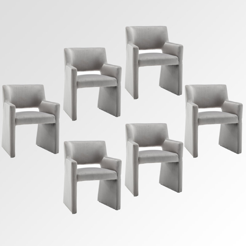 Hambrook Velvet Upholstered Dining Chair, Gray