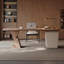 Bureau couleur noyer en bois massif multi-couches avec bureau et bureau-276758948