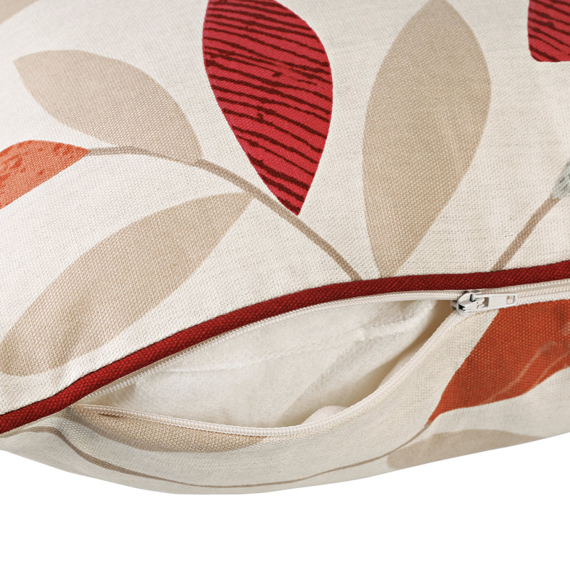 Floral Square Cushion, Red