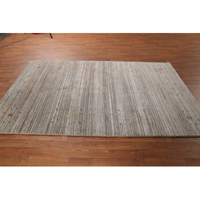 Handmade Striped Gabbeh Indian Area Rug 5x8