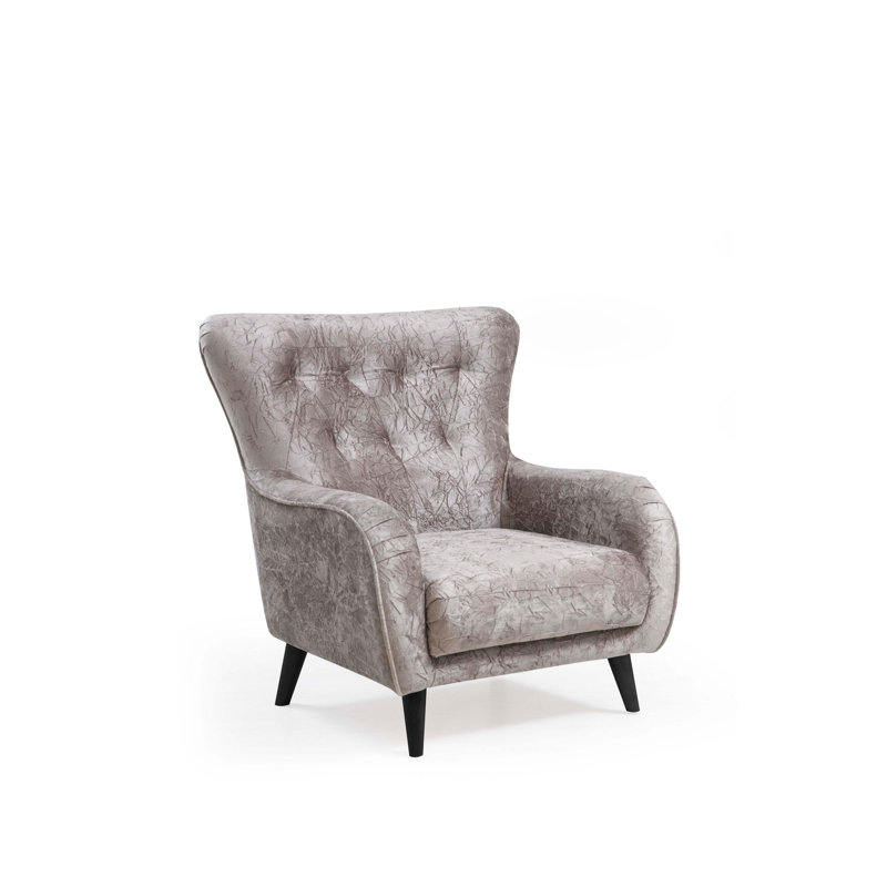 Fauteuil capitonné en polyester 33,07 po Cristopher