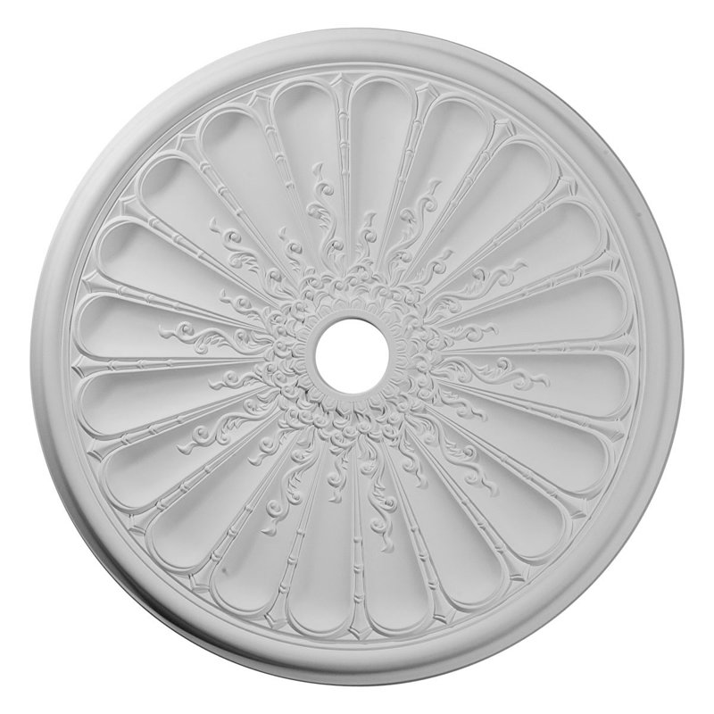 Endurathane Kirke Ceiling Medallion, 31 1/2"OD x 3 5/8"ID x 1 1/2"P (Fits Canopies up to 3 5/8"), Factory Primed, Primed