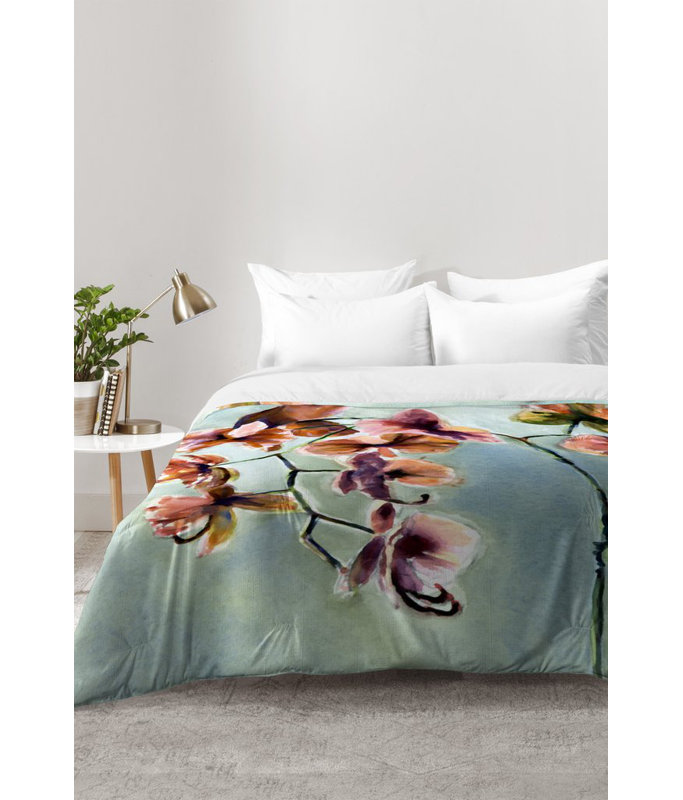 Ensemble d'édredon Orchids, Édredon pour très grand lit + 2 très grandes ta