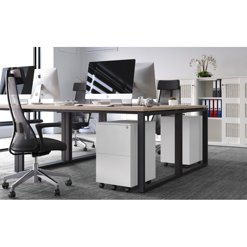 Kylann 15.35'' Wide 2 -Drawer Mobile File Cabinet, White