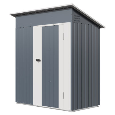 Remise de rangement extérieure 5 x 3 pi, remise à outils de jardin en métal robuste avec porte verrouillable et évent, remise de jardin résistante aux intempéries pour les outils, l'équipement d'entretien de la pelouse et les accessoires de patio