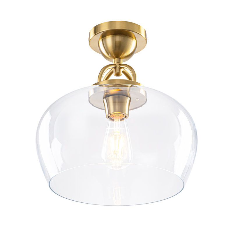 Plafonnier encastré moderne en métal et verre 1 lumière pour couloir Burstyn