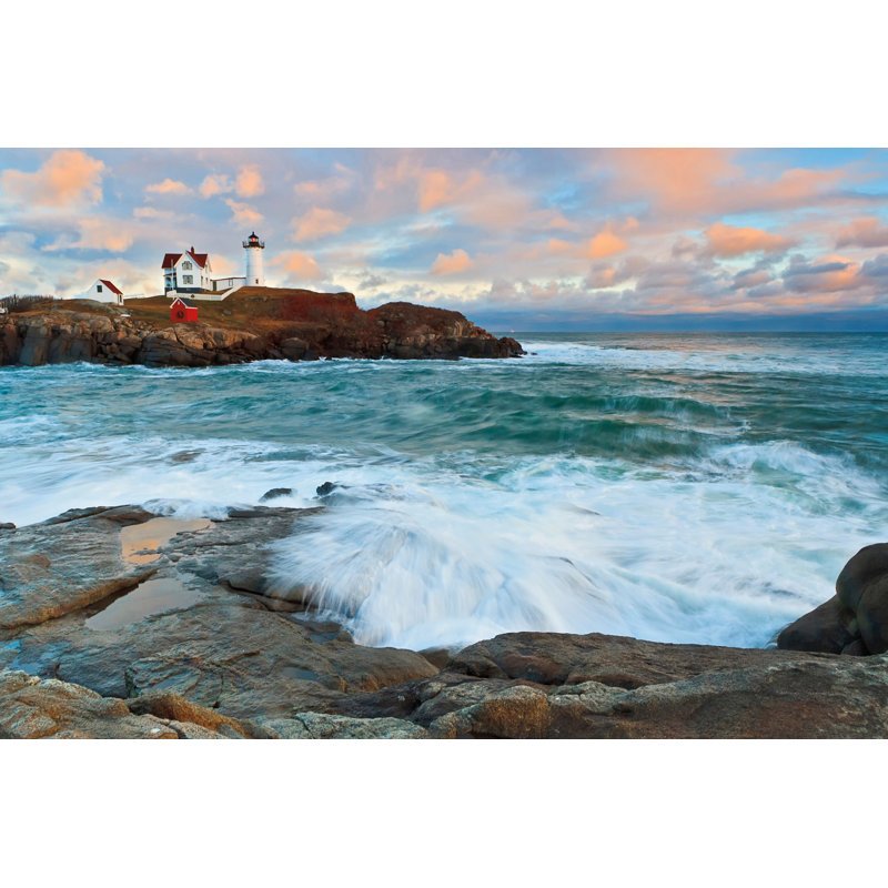 Nubble Sunset - Wrapped Canvas Painting, 30cm H x 46cm W x 3.8cm D