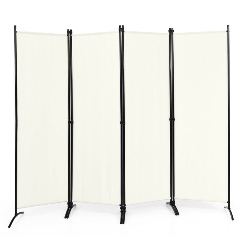 220cm W x 173cm H 4 - Panel Metal Folding Room Divider