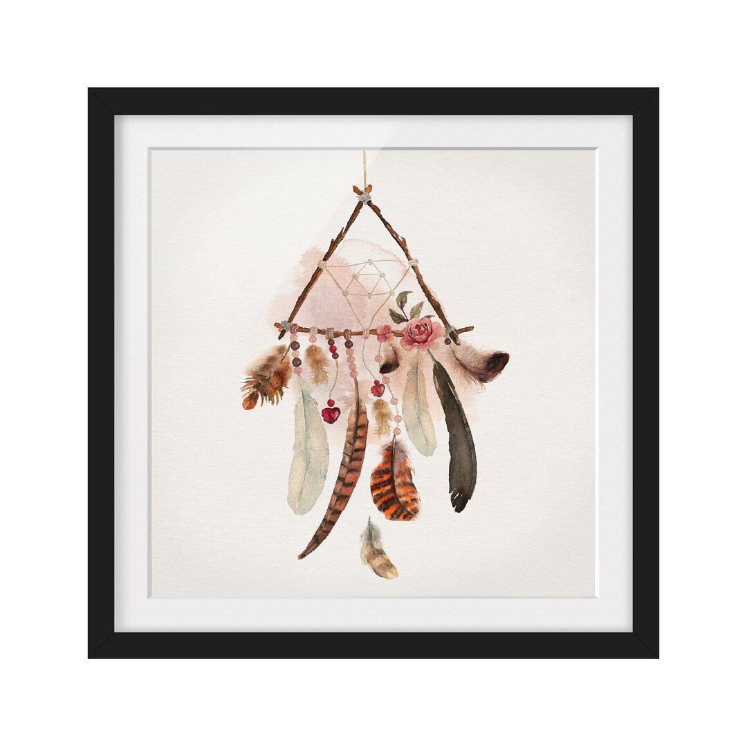 Gerahmter Grafikdruck Triangular Dream Catcher