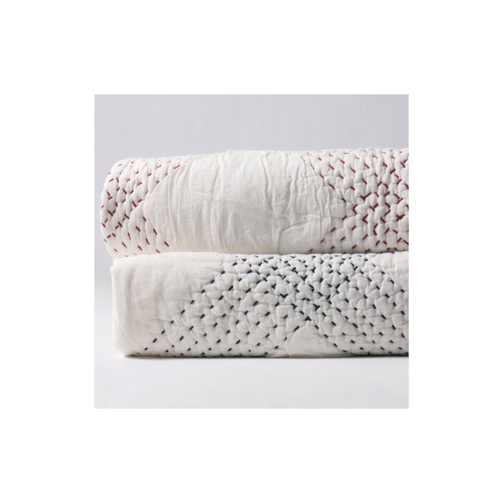 Feba Cotton Quilt, Twin Quilt, White/Red