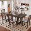 Ensemble de salle à manger extensible de style campagnard - table rustique de 60 à 78 po et 4 chaises rembourrées-686759083-686759085