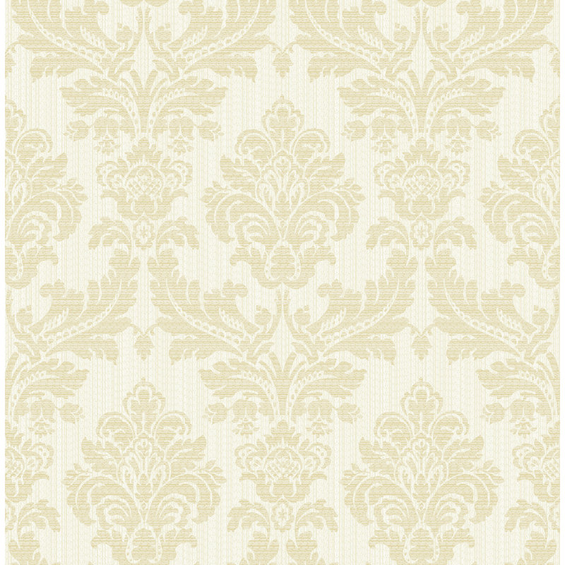 Cascio 10.06m x 52.07cm Textured Semi-Gloss Paste the Wall Wallpaper Roll, Cream