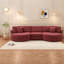 Élégant canapé rouge moderne, revêtement en chenille, design courbé pour le salon