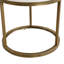 Table d'appoint 19,68 pouces avec rangement - Pierre frittée et structure métallique ronde pour chambre à coucher