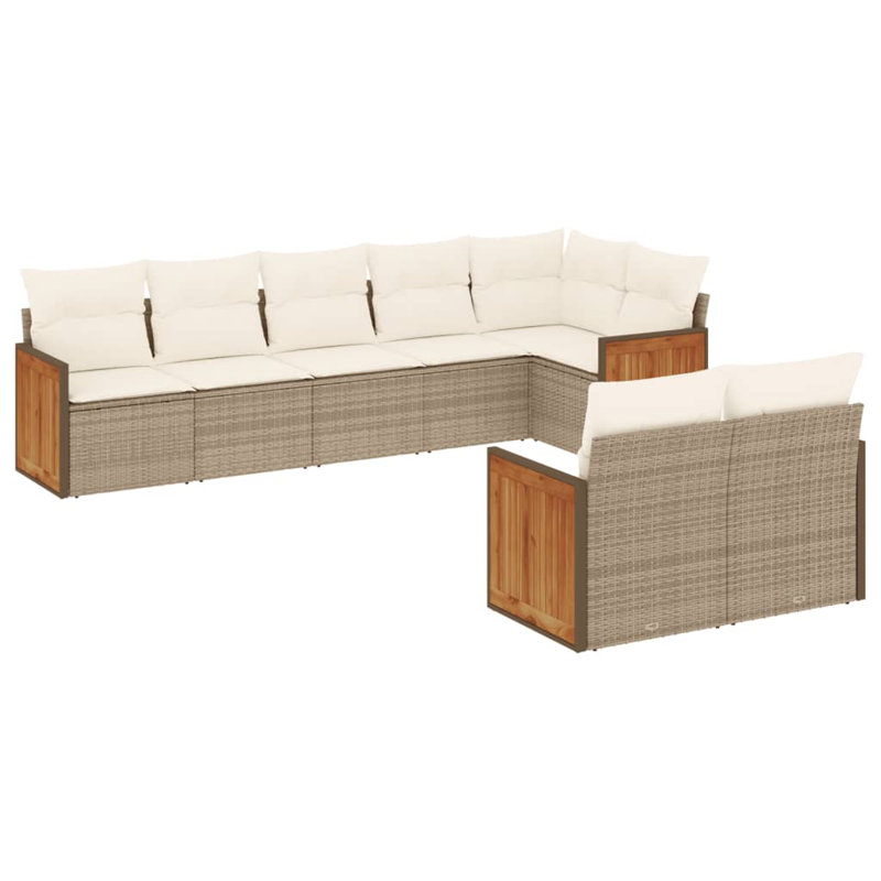  Ensemble de canapé de jardin beige