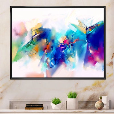 Turquoise Storm Impression Ii - Floater Frame Print on Canvas