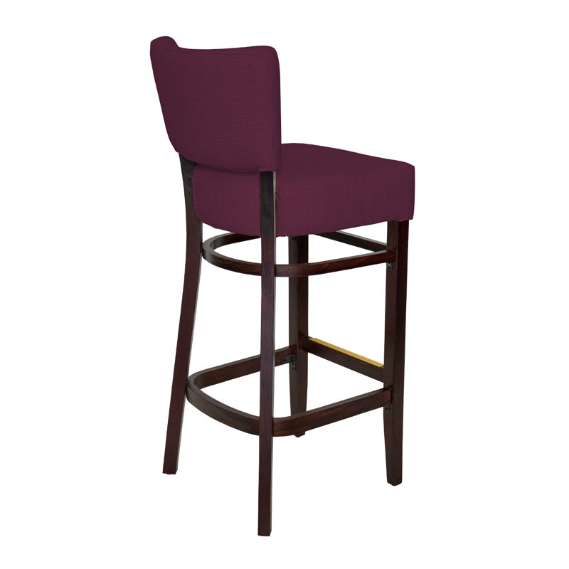 Tabouret de bar Madison, Bois brun foncé, Rouge vin