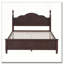 Ensemble de chambre à coucher 3 pièces, lit plateforme double en bois et deux tables de chevet - Noyer foncé-1752110384-1752110385
