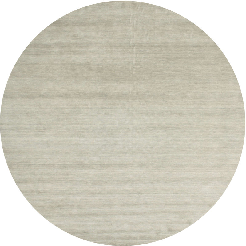 Tapis contemporaine unaire blanc, Rond 3 pi