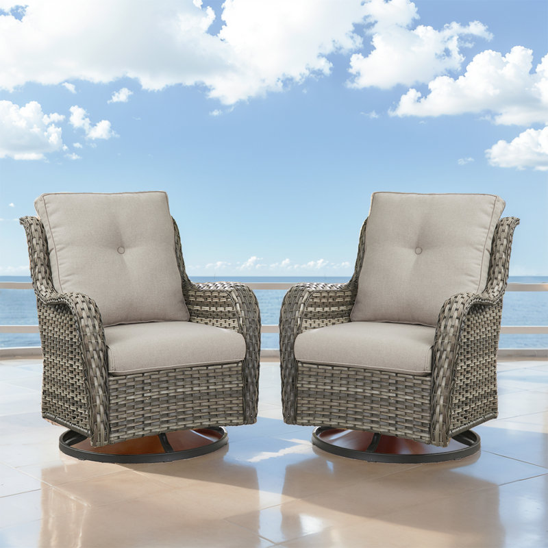 Ensemble de chaises berçantes pour l'extérieur Deb, Beige, Gris