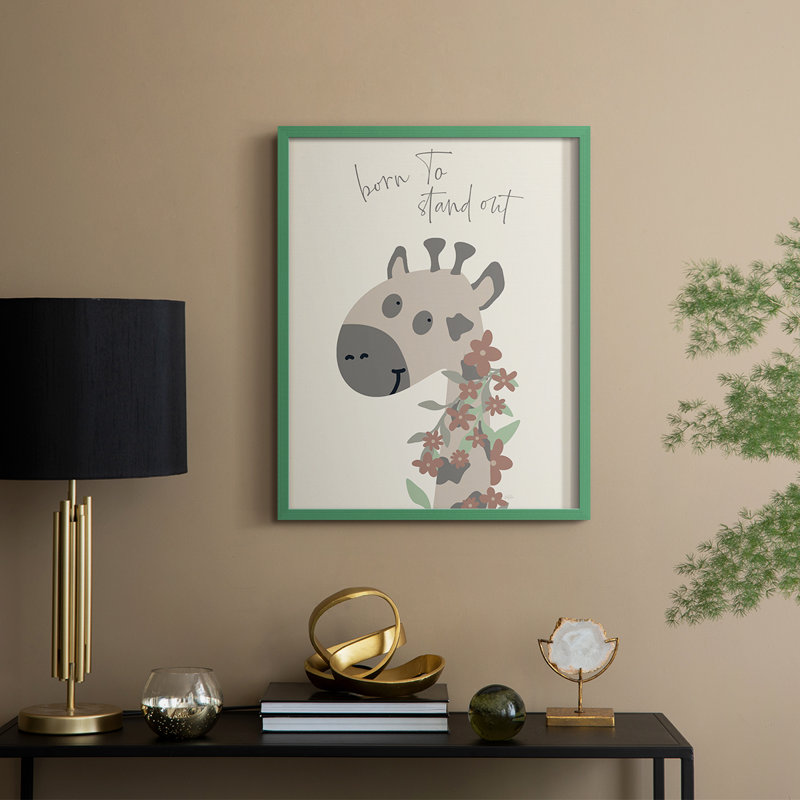«Born to Stand Out», reproduction encadrée - bois massif, H 11 po x l 9 po, Vert