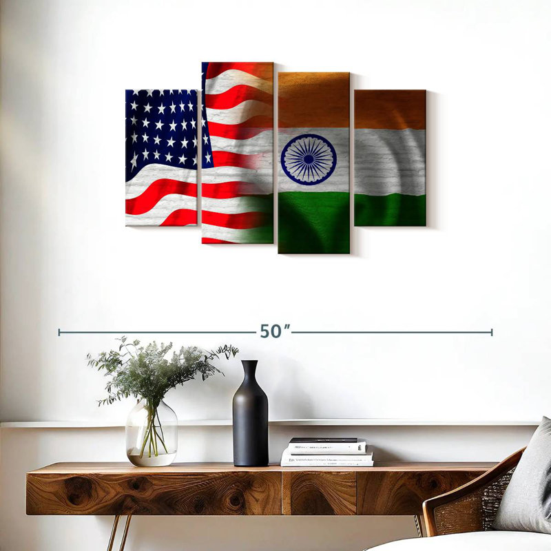 Drapeau de Borges, Inde et États-Unis, H 22 po x l 36 po