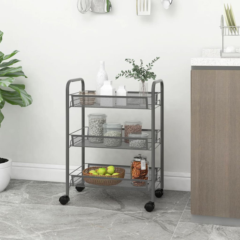 Petrella Kitchen Cart, Grey