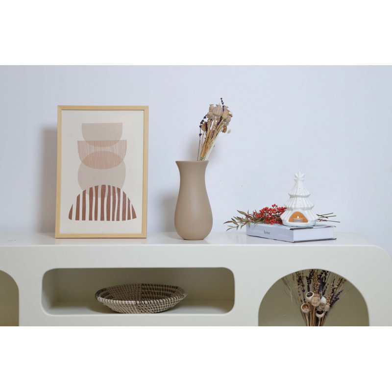 Elegant Ceramic Vase, 5.1 x 5.1 x 10.8 inches | 100% Ceramic, Beige Color | Perfect for Home Decor & Floral Arrangements, Stylish Accent for Living Room or Office, Durable & Easy to Clean
