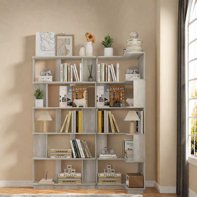 Bibliothèques en MDF multifonctionnelles peu encombrantes, gris clair, rangement pour la maison moderne