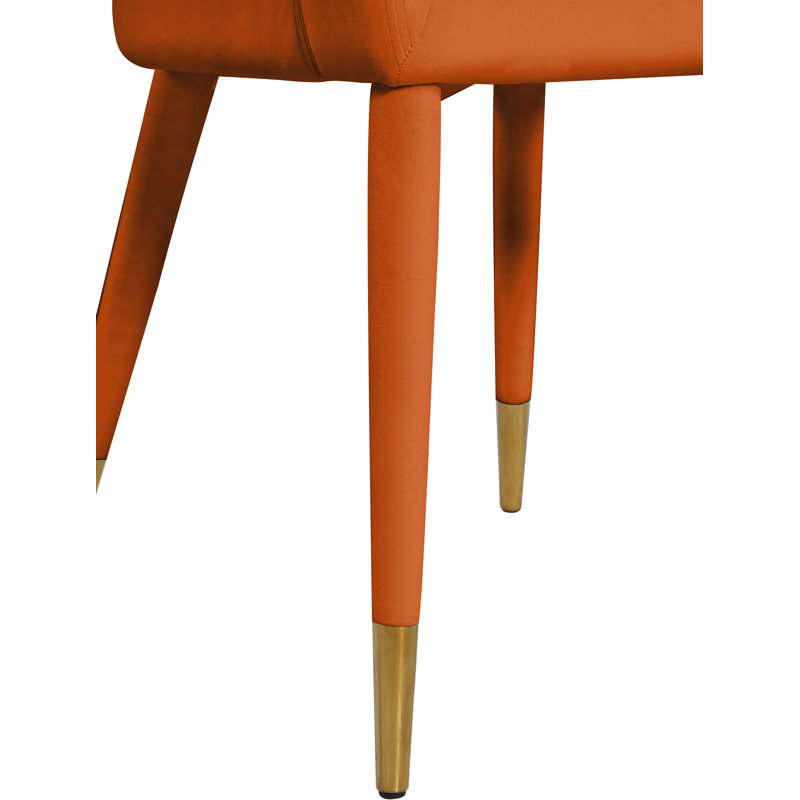 Chaise parsons rembourrée 31,5 po Yonkers, Velours cognac